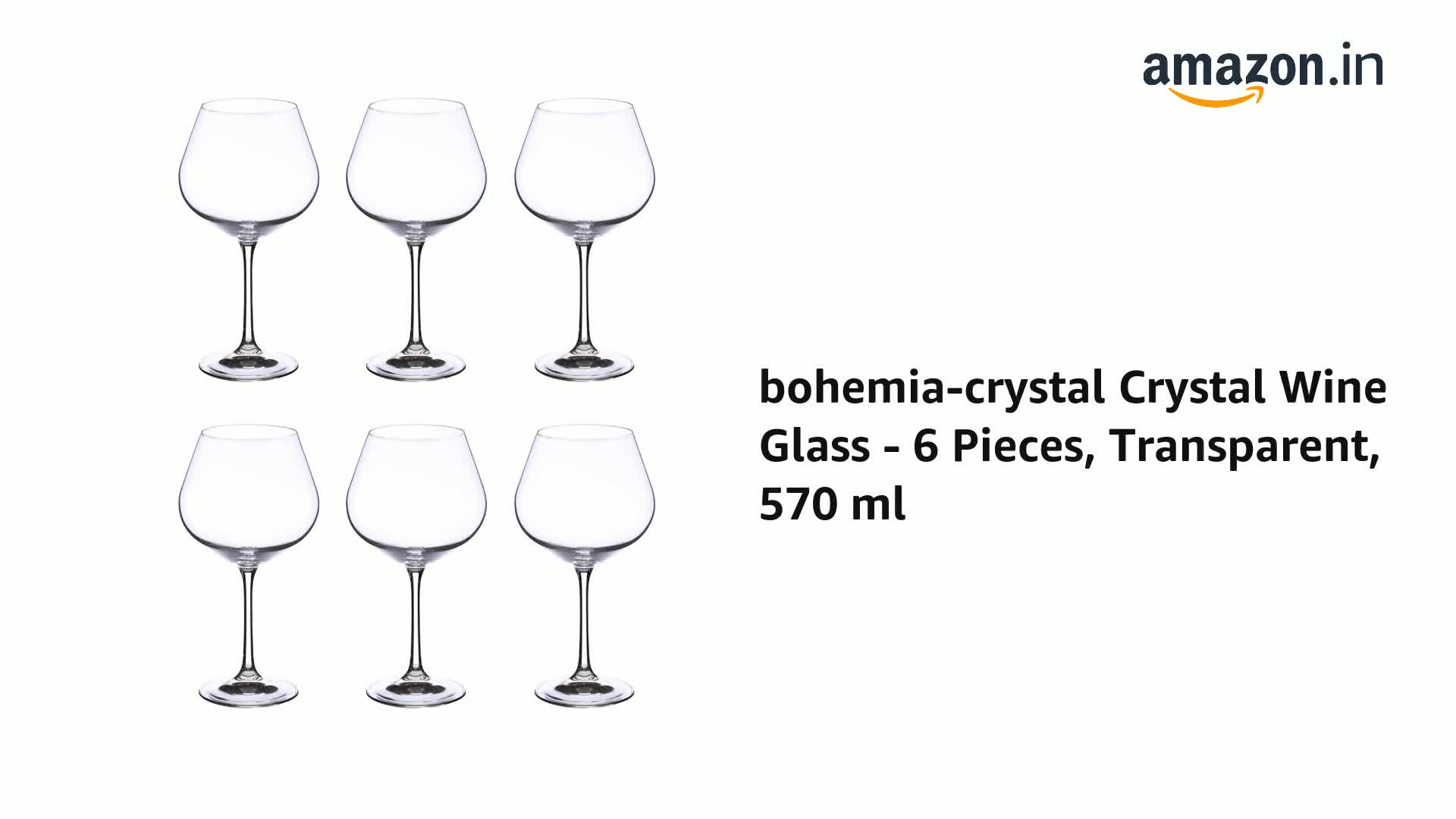 BOHEMIA CRYSTAL クリスタルグラス 5個セット Buy Bohemia Crystal Viola 570 ml Wine Goblet Set of 6 Lead Free
